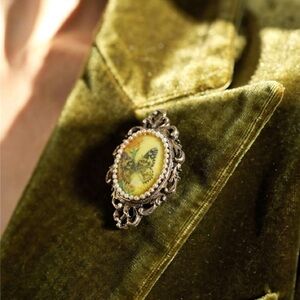 Butterfly Brooch filigree and faux pearl